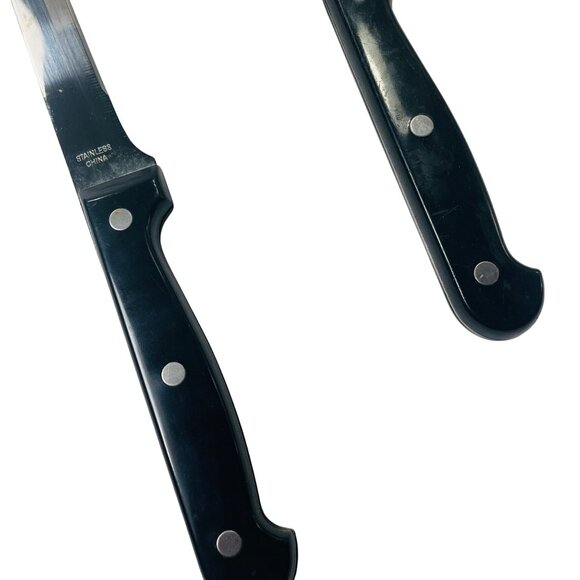 Showtime Six Star+ Carving Knife & Fork Set Stainless Steel Black Handles #2 &12 - Picture 6 of 10
